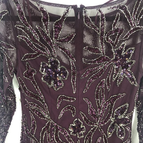Adrianna Papell Purple Sequin Cocktail Dress 4 - Picture 8 of 8
